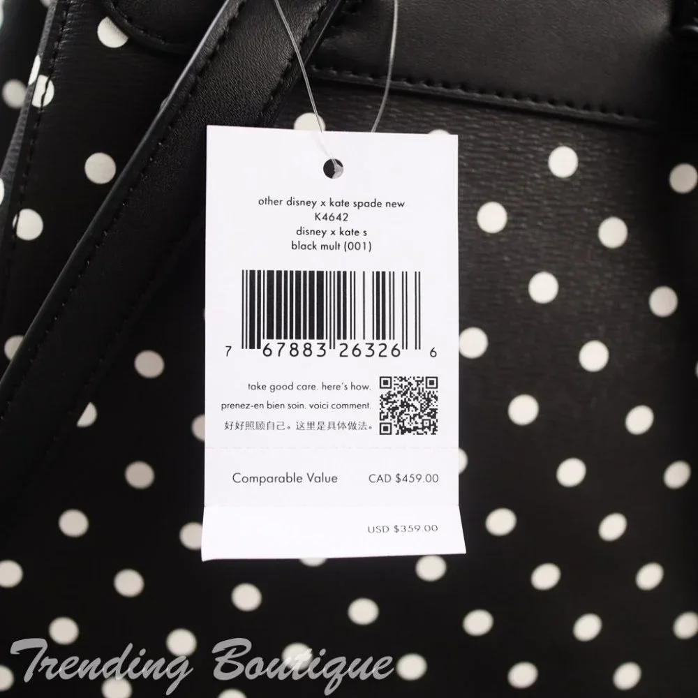 NWT Disney x Kate Spade New York Minnie Mouse Backpack in Black Multi - Picture 7 of 13